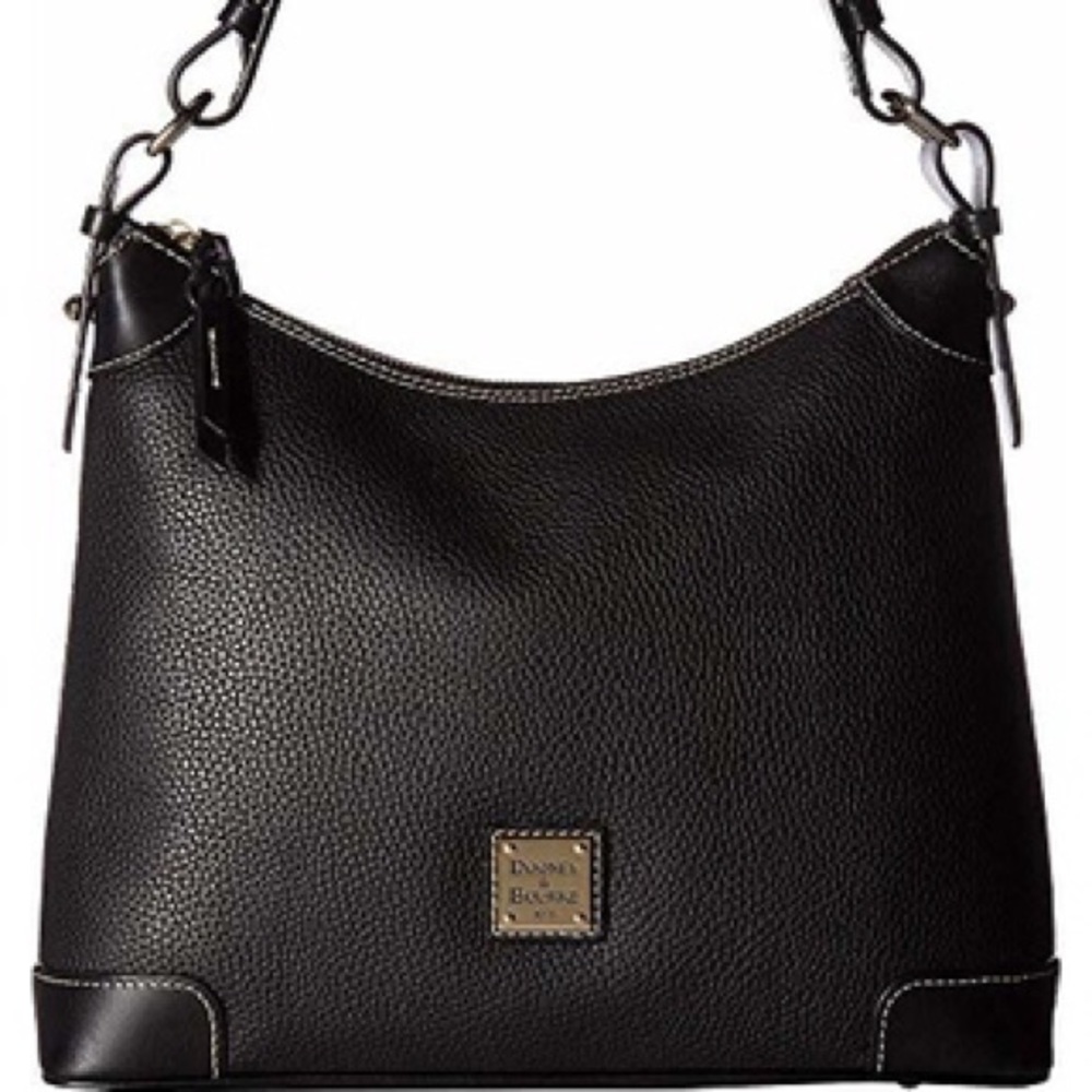 Dooney and Bourke blk pebble leather hobo handbag